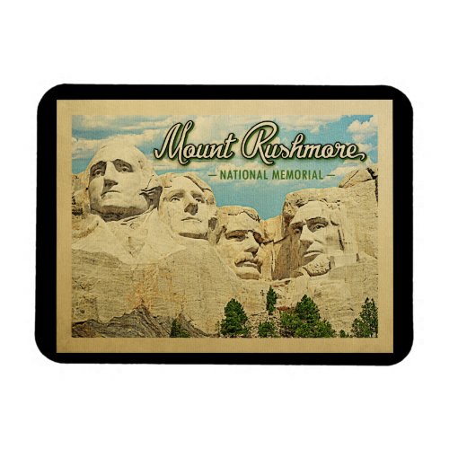 Mount Rushmore Vintage Travel National Memorial Magnet