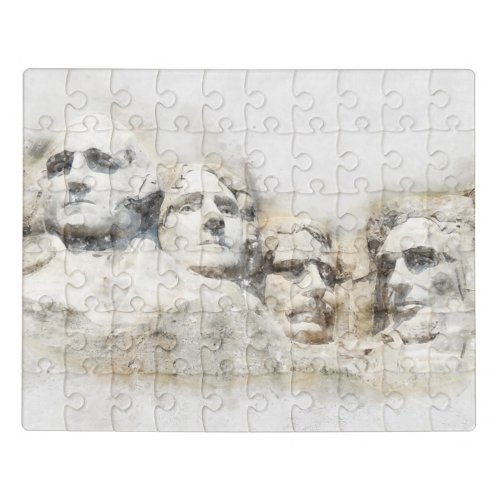 Mount Rushmore watercolor Jigsaw Puzzle