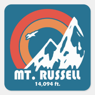 Mount Russell California Sun Eagle Square Sticker