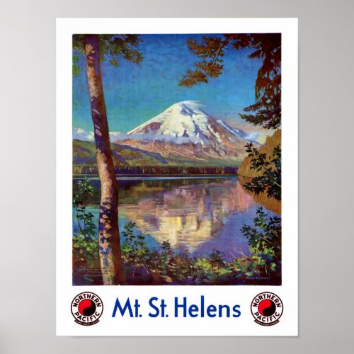 Mount Saint Helens Vintage Travel Poster Restored