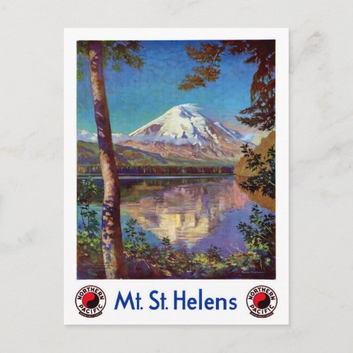 Mount Saint Helens Vintage Travel Poster Restored Postcard