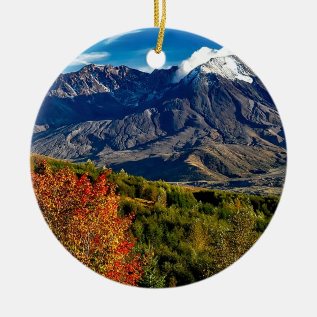 Mount Saint Helens, Washington Ceramic Ornament (Front)