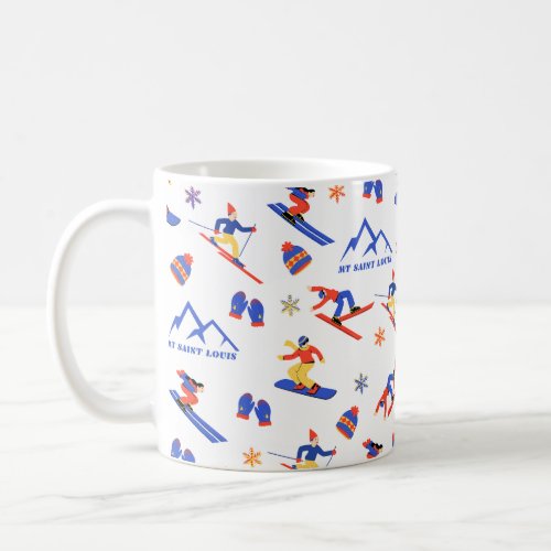 Mount Saint Louis Ontario Ski seamless pattern Coffee Mug