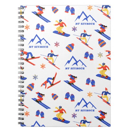 Mount Seymour Canada Ski seamless pattern Notebook