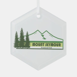 Mount Seymour Provincial Park Green Stripes Glass Ornament