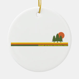 Mount Seymour Provincial Park Pine Trees Sun Ceramic Ornament
