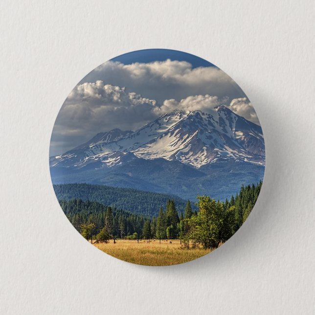 MOUNT SHASTA #2 PINBACK BUTTON (Front)