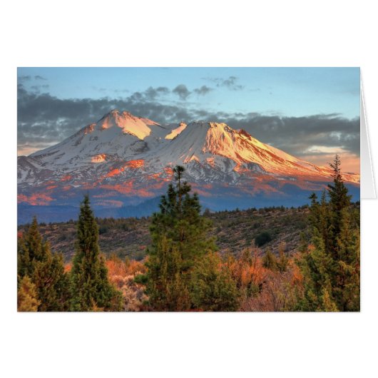 MOUNT SHASTA AT SUNSET CARDS (Front Horizontal)