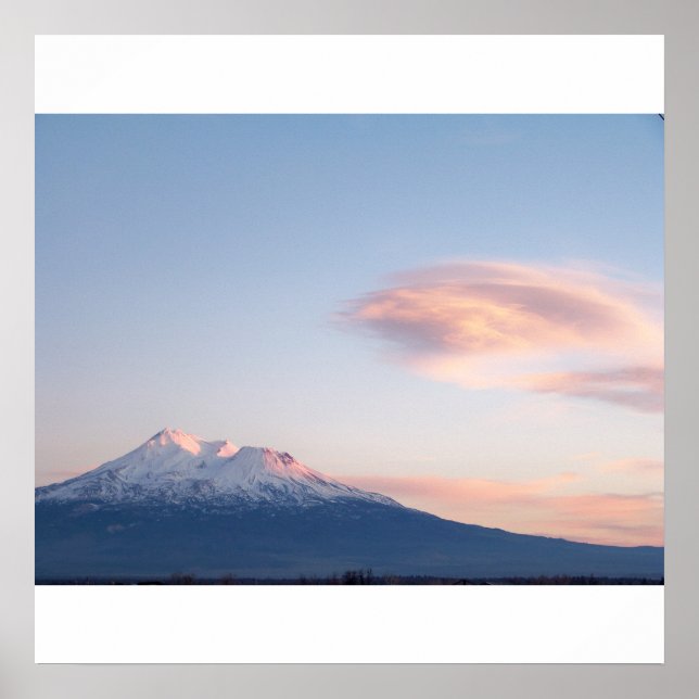 Mount Shasta, CA at Sunset Poster (Front)