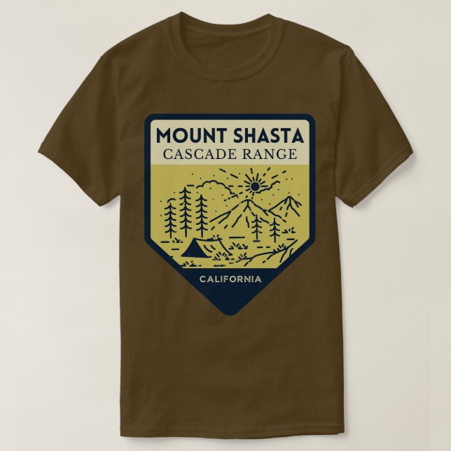 Mount Shasta California Cascade Range T-Shirt (Design Front)