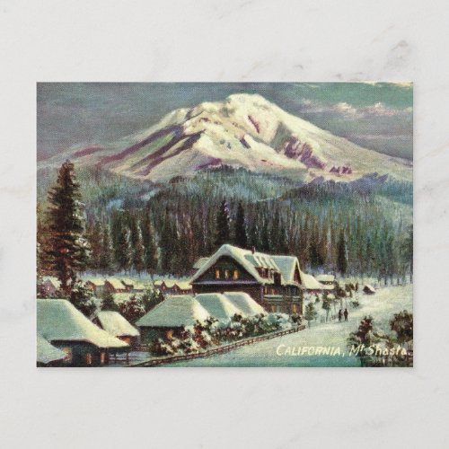 Mount Shasta California in Winter Postcard