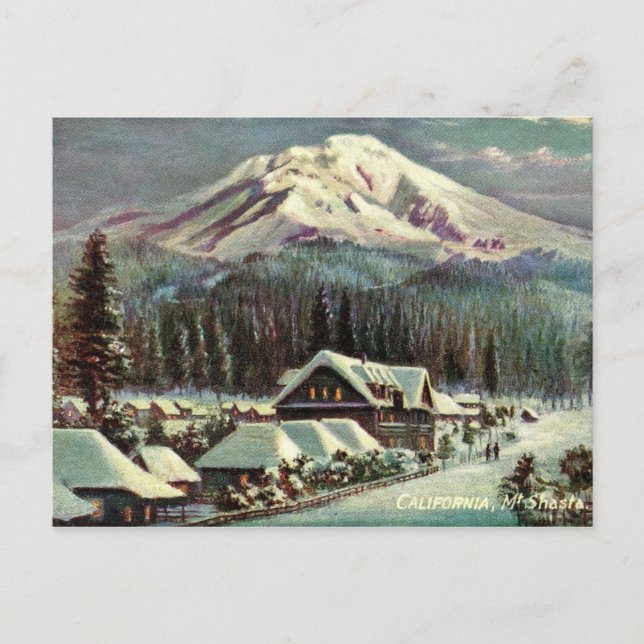Mount Shasta, California in Winter Postcard (Front)