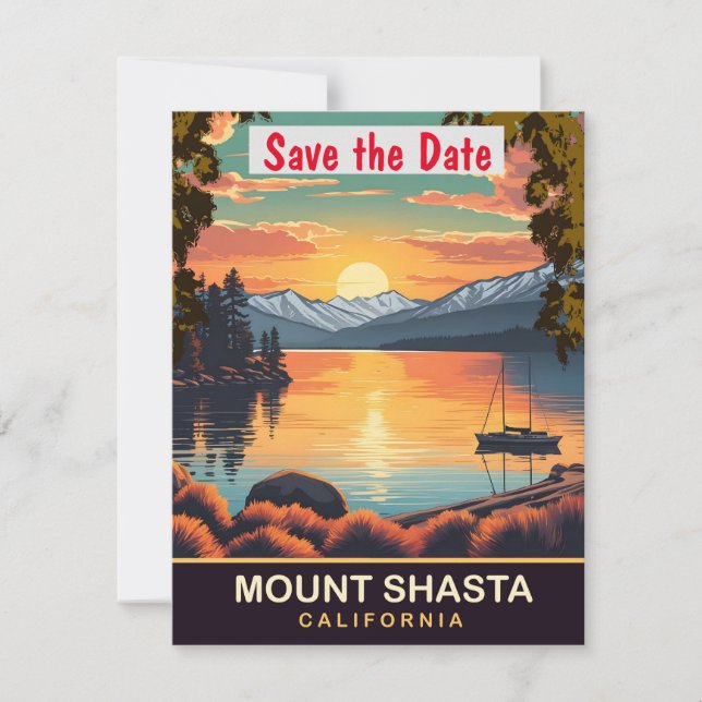 Mount Shasta California Peak Wedding Invitation (Front)