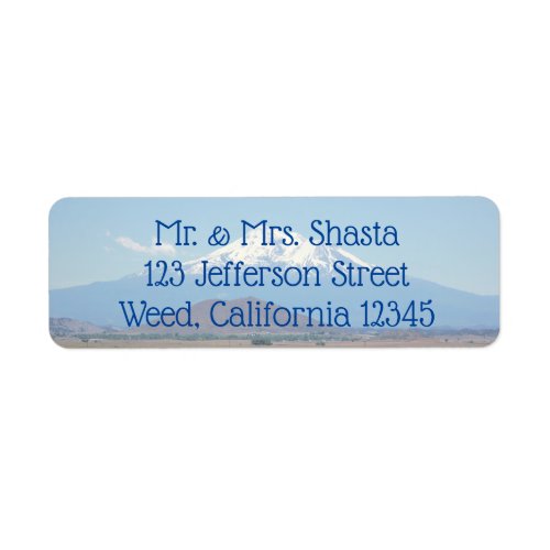 Mount Shasta California Photo Label