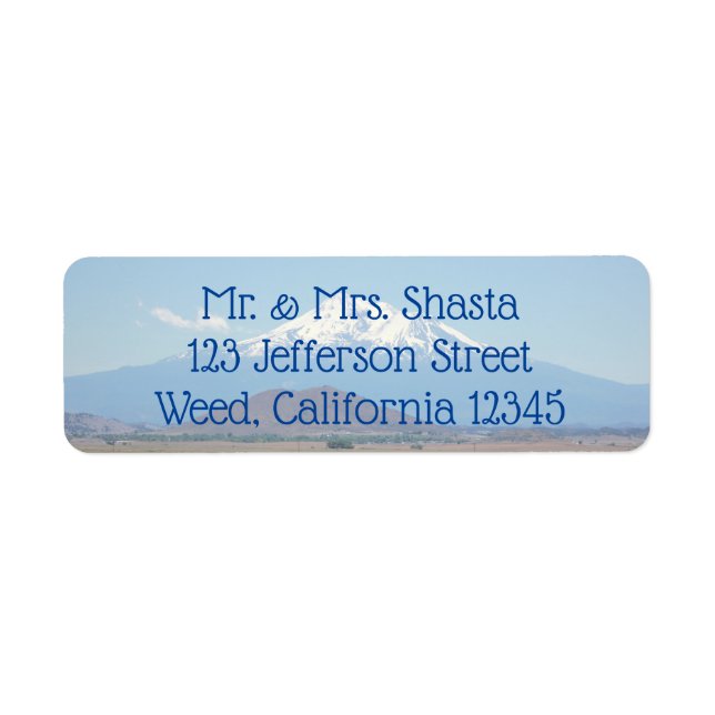 Mount Shasta California Photo Label (Front)