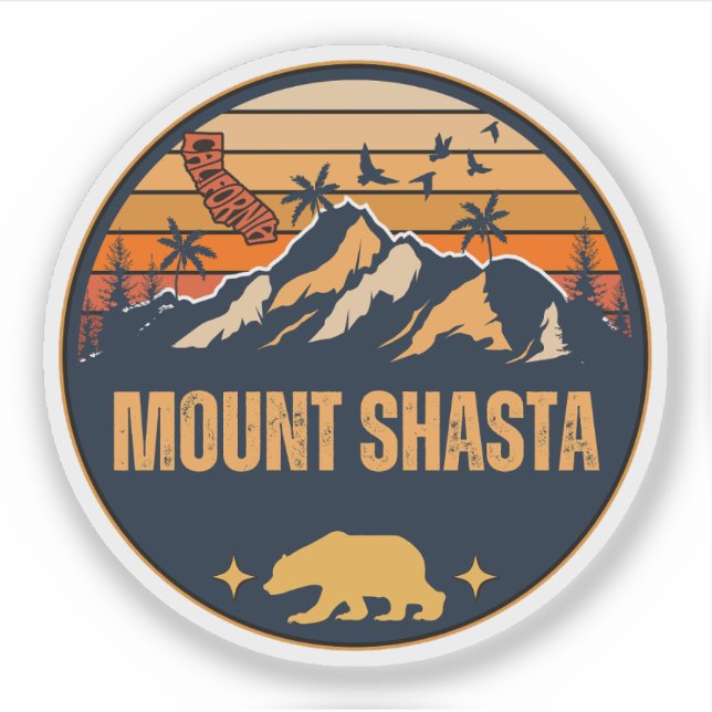 Mount Shasta, California Sticker (Front)
