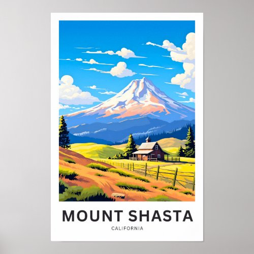 Mount Shasta California Travel Print