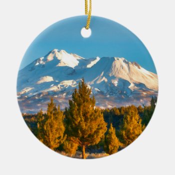 Mount Shasta Ceramic Ornament by CNelson01 at Zazzle
