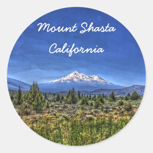 Mount Shasta Classic Round Sticker