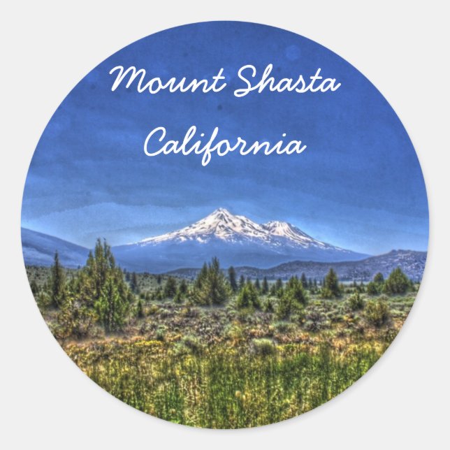 Mount Shasta Classic Round Sticker (Front)