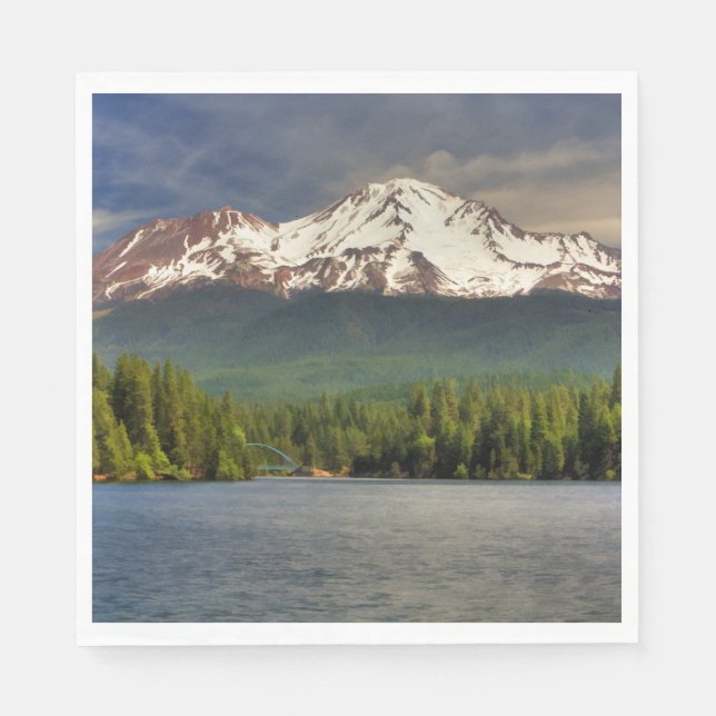 MOUNT SHASTA FROM LAKE SISKIYOU PAPER NAPKINS (Front)