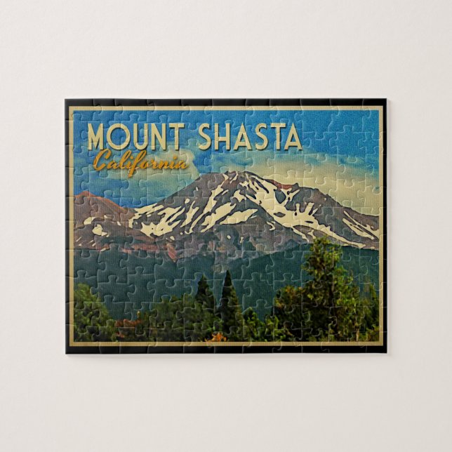 Mount Shasta Vintage Jigsaw Puzzle (Horizontal)