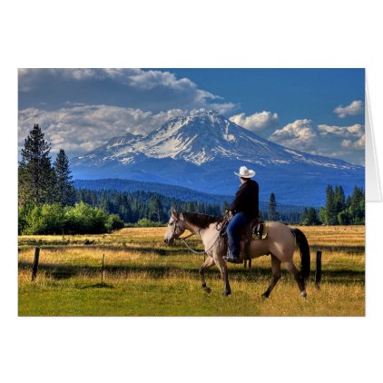 MOUNT SHASTA WITH HORSE AND RIDER CARD