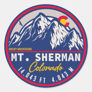 Mount Sherman Colorado - 14ers fourteener hiking Classic Round Sticker