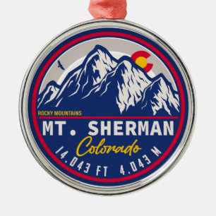 Mount Sherman Colorado - 14ers fourteener hiking Metal Ornament
