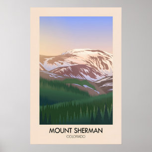 Mount Sherman Colorado USA Travel Poster