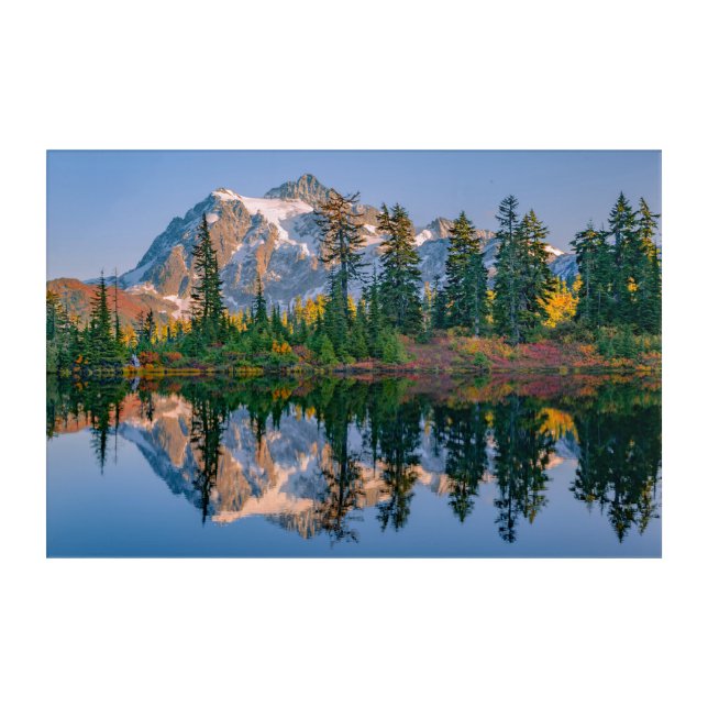 Mount Shuksan mirrored in Reflection Lake Acrylic Print (Front)