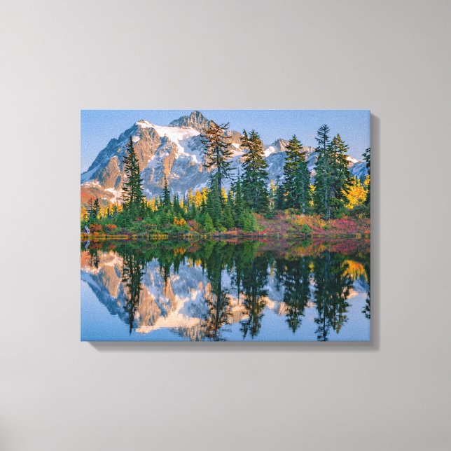 Mount Shuksan mirrored in Reflection Lake Canvas Print (Front)
