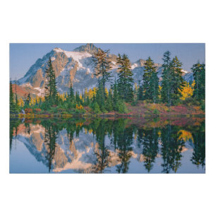 Mount Shuksan mirrored in Reflection Lake Faux Canvas Print