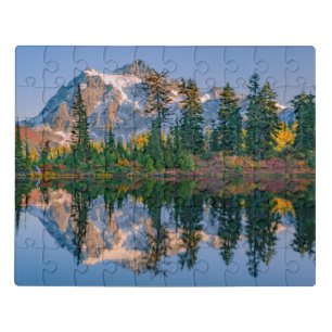 Mount Shuksan mirrored in Reflection Lake Jigsaw Puzzle