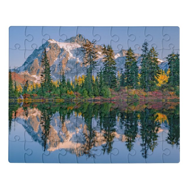 Mount Shuksan mirrored in Reflection Lake Jigsaw Puzzle (Puzzle Horizontal)