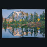 Mount Shuksan mirrored in Reflection Lake Kitchen Towel<br><div class="desc">Mount Shuksan is mirrored in Reflection Lake at Mount Baker NRA on an autumn afternoon in the North Cascades of Washington,  Whatcom County,  Washington,  USA</div>