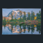 Mount Shuksan mirrored in Reflection Lake Kitchen Towel<br><div class="desc">Mount Shuksan is mirrored in Reflection Lake at Mount Baker NRA on an autumn afternoon in the North Cascades of Washington,  Whatcom County,  Washington,  USA</div>