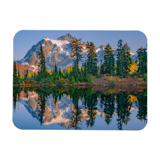Mount Shuksan mirrored in Reflection Lake Magnet (Horizontal)