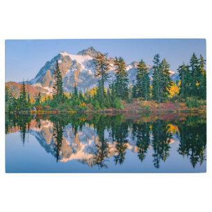 Mount Shuksan mirrored in Reflection Lake Metal Print