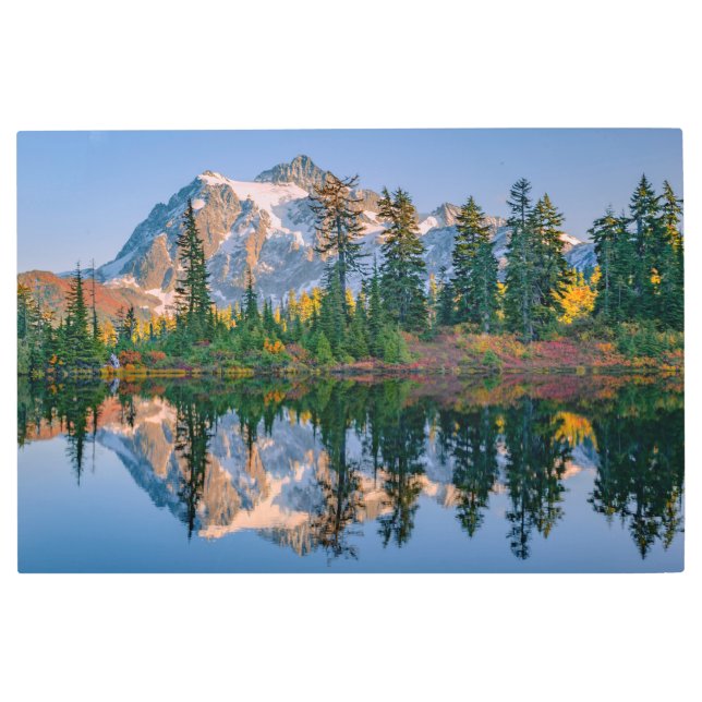 Mount Shuksan mirrored in Reflection Lake Metal Print (Front)