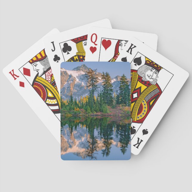 Mount Shuksan mirrored in Reflection Lake Poker Cards (Back)