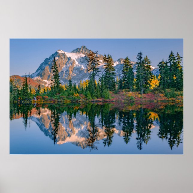 Mount Shuksan mirrored in Reflection Lake Poster (Front)