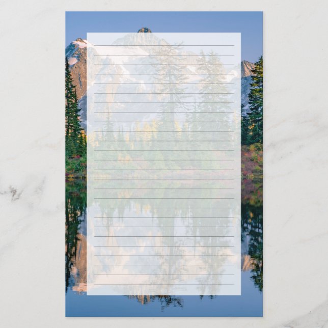 Mount Shuksan mirrored in Reflection Lake Stationery (Front)