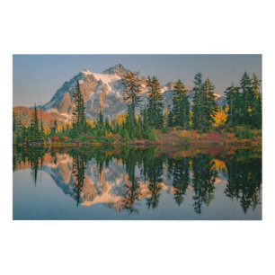 Mount Shuksan mirrored in Reflection Lake Wood Wall Art