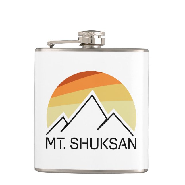 Mount Shuksan Washington Retro Flask (Front)