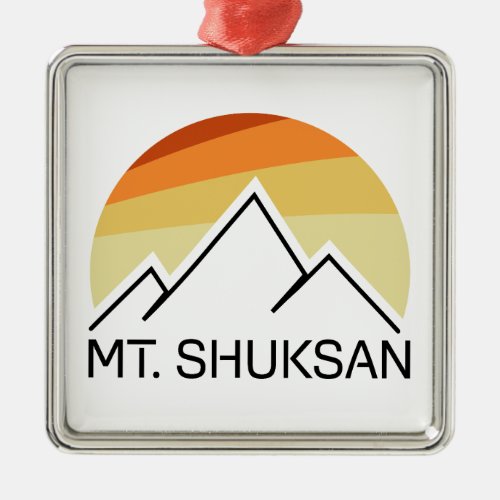 Mount Shuksan Washington Retro Metal Ornament