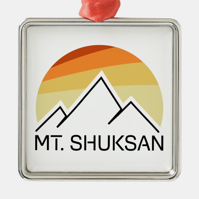 Mount Shuksan Washington Retro Metal Ornament (Front)