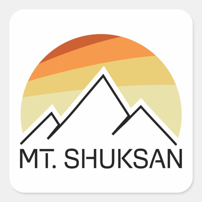 Mount Shuksan Washington Retro Square Sticker (Front)