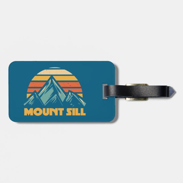 Mount Sill California Retro Turquoise Luggage Tag (Back Horizontal)