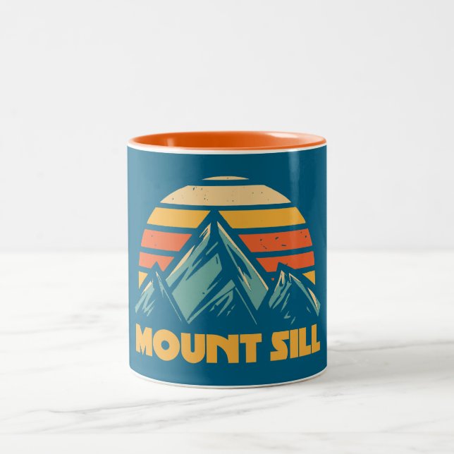 Mount Sill California Retro Turquoise Two-Tone Coffee Mug (Center)